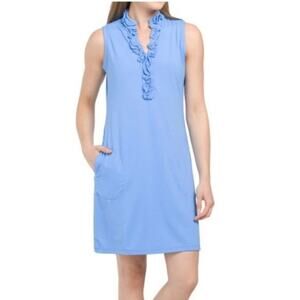 Womens G Lifestyle Golf Dress Size Small Periwinkle Double Ruffle Sleeveless